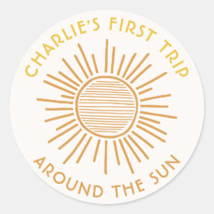 Rond Voyage Autour Du Sticker Soleil   Boho Sun Party