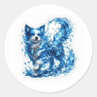 Rond Water Dog Fantasy Sticker