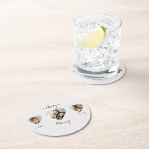 Rond We Love You Mommy - Dessous de verre photos person