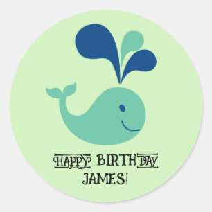 Rond Whimsical Epoux Baleine joyeuse Sticker Anniversai