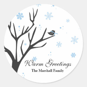 Rond Whimsy Tree and Bird - Sticker Snowflakes