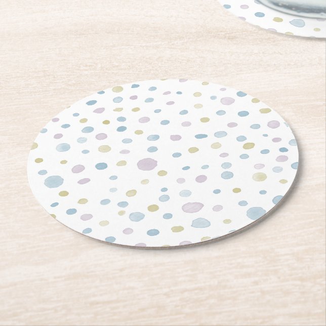 Rond William Confetti Aquarelle points Dessous de verre (Incliné)