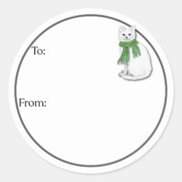 Rond Winter Cats Sticker