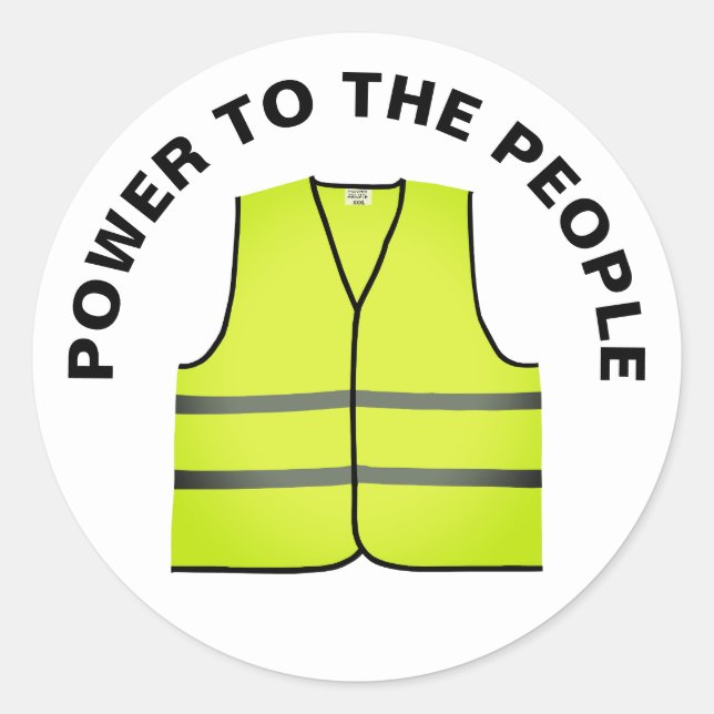 Rond Yellow vest protest sticker (Devant)