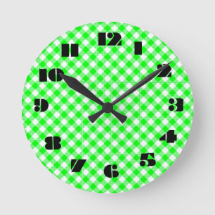 Ronde 12 Nombre de choix à choisir de chartreuse Horloge