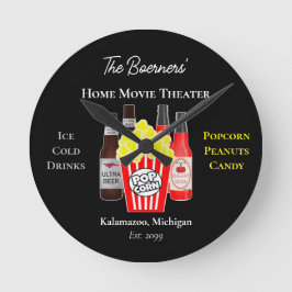 Ronde Accueil Film Théâtre Bière Soda Mur Horloge
