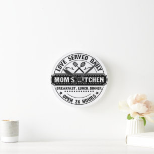 Ronde Aimé servi tous les jours - Horloge de la cuisine 