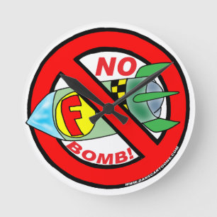 Ronde Aucune horloge de F-Bombe