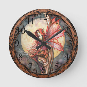 Ronde Automne Rouge gothique Automne Horloge Fée