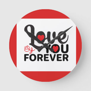 Ronde Belle Saint Valentin tendance Red Wall horloge