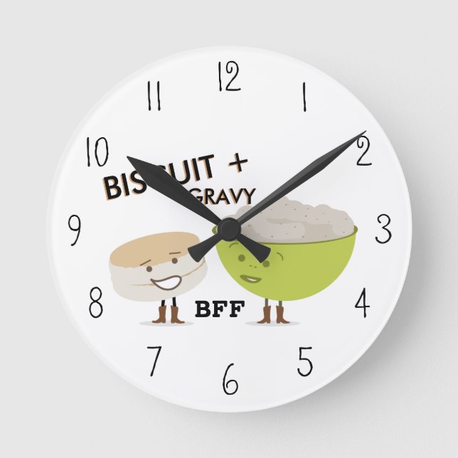 Ronde Biscuit & Gravy BFF Drôle Horloge (Recto)