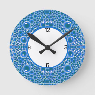 Ronde Bleu bulleMur Horloge pour salle de bain