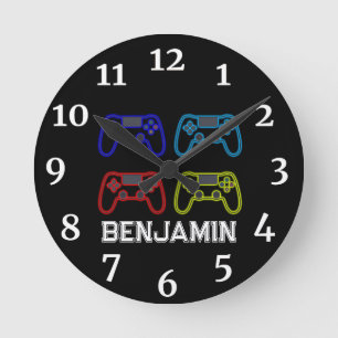Ronde Boys Playstation Horloge personnalisée