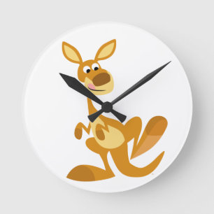 Ronde Caricature de battement mignon Kangaroo Horloge mu