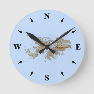 Ronde Carte des îles Falkland Horloge