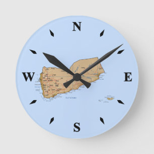 Ronde Carte du Yémen Horloge