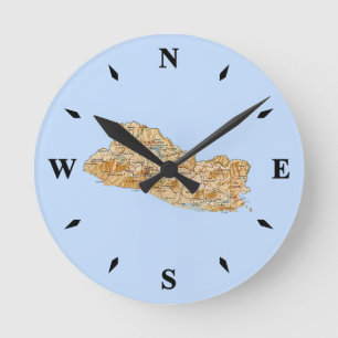 Ronde Carte El Salvador Horloge