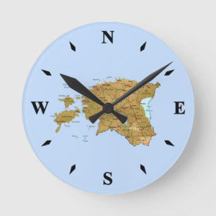 Ronde Carte Estonie - Horloge