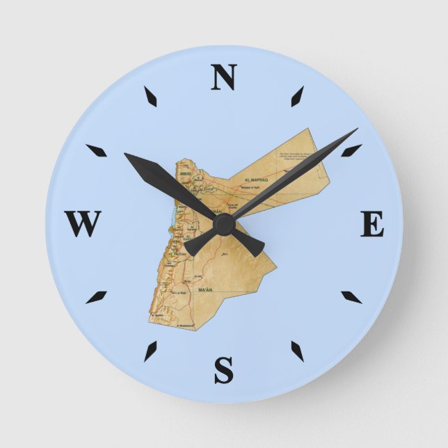 Ronde Carte Jordanie Horloge (Recto)