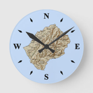 Ronde Carte Lesotho Horloge