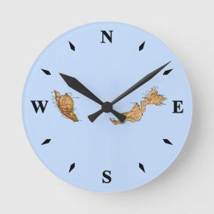 Ronde Carte Malaisie Horloge