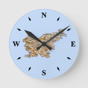 Ronde Carte Slovénie Horloge