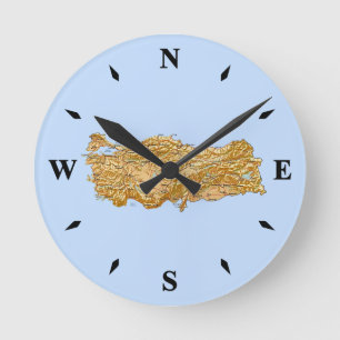 Ronde Carte Turquie Horloge
