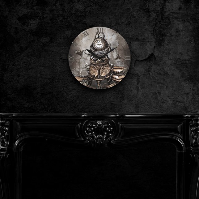 Ronde Cauldron à vapeur orné | Spellbooks et horloge (Créateur téléchargé)
