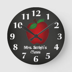 Ronde Chalkboard Apple Wall Horloge