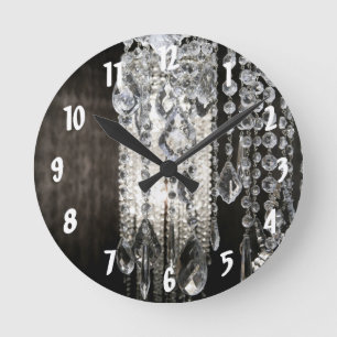 Ronde Chandelier en cristal Chic Verre Glitz Mur Horloge