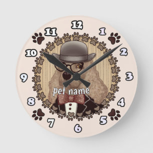 Ronde Cocker Spaniel portant des lunettes Horloge