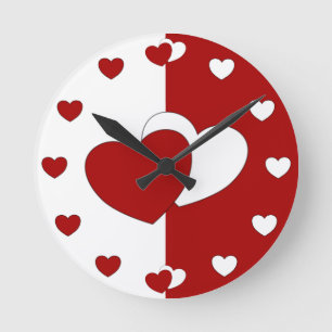Ronde Coeurs D'Amour Autour De L'Horloge - Horloge Rouge