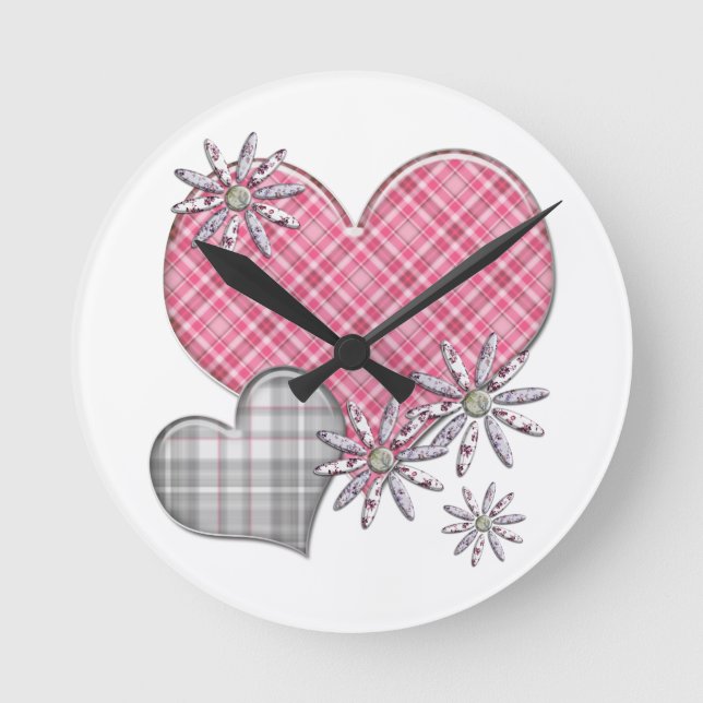 Ronde Coeurs et fleurs horloge (Recto)