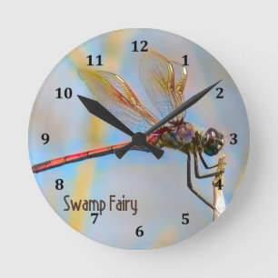 Ronde Dragonfly Design avec Gold Look Wings Horloge