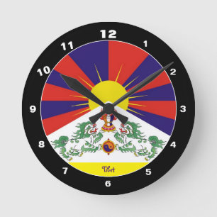 Ronde Drapeau Tibétain & Horloge horaire /Lions de neig