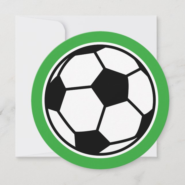 Ronde enfants soccer invitations à la fête d'anniv (Devant)