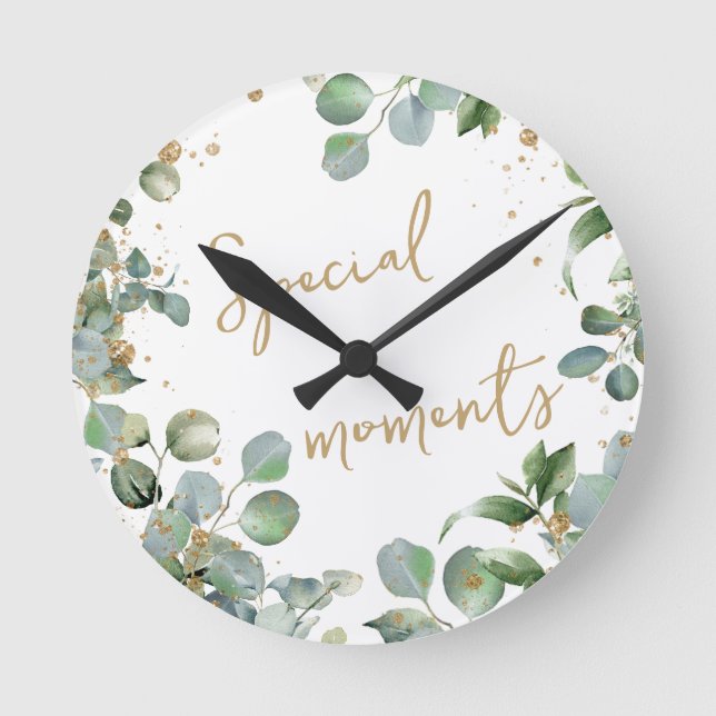 Ronde Eucalyptus or parties scintillant horloge 2 (Recto)