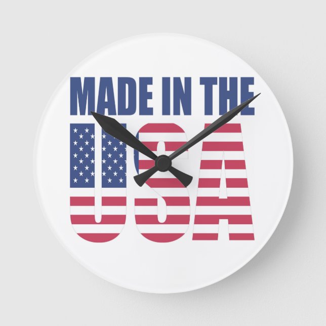 Ronde Fabriqué aux USA Horloge (Recto)