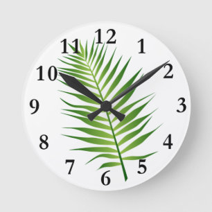 Ronde Fern Leaf Frond Botanique Design Horloge