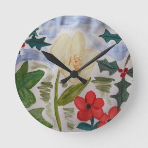 Ronde Fleurs d'hiver et horloge Holly