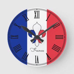 Ronde France & Français Drapeau patriotes / horloge mur