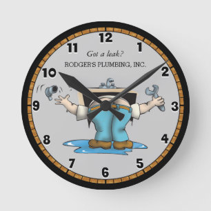 Ronde Grosse horloge de plomberie personnalisée