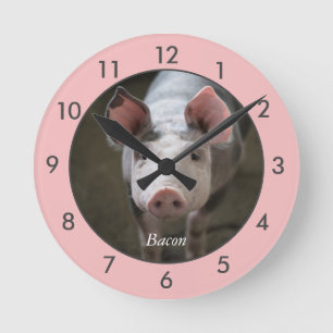 Ronde Grosse horloge de porc personnalisée