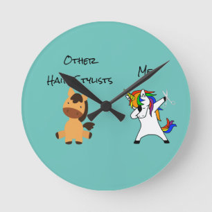 Ronde Hair Styliste Cadeau Horloge Unicorne