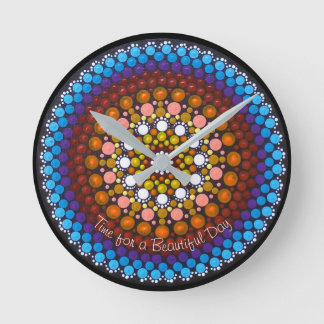Ronde Heure pour une belle journée Mandala Horloge