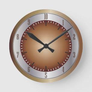 Ronde Horloge 10 heures en laiton et argent