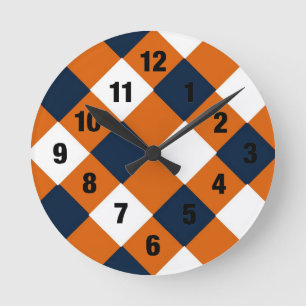 Ronde Horloge à cordonnier orange et bleu