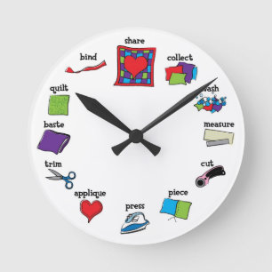 Ronde Horloge à courtepointe - cadeau pour le studio d'u
