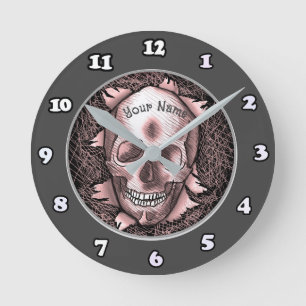 Ronde Horloge à crâne rouge de rupture
