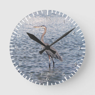 Ronde horloge à eau Blue Heron